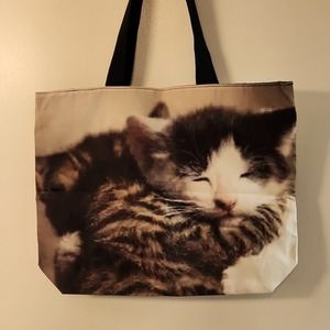 NEW- Tote Bag - Shoulder Bag,  CATS hugging